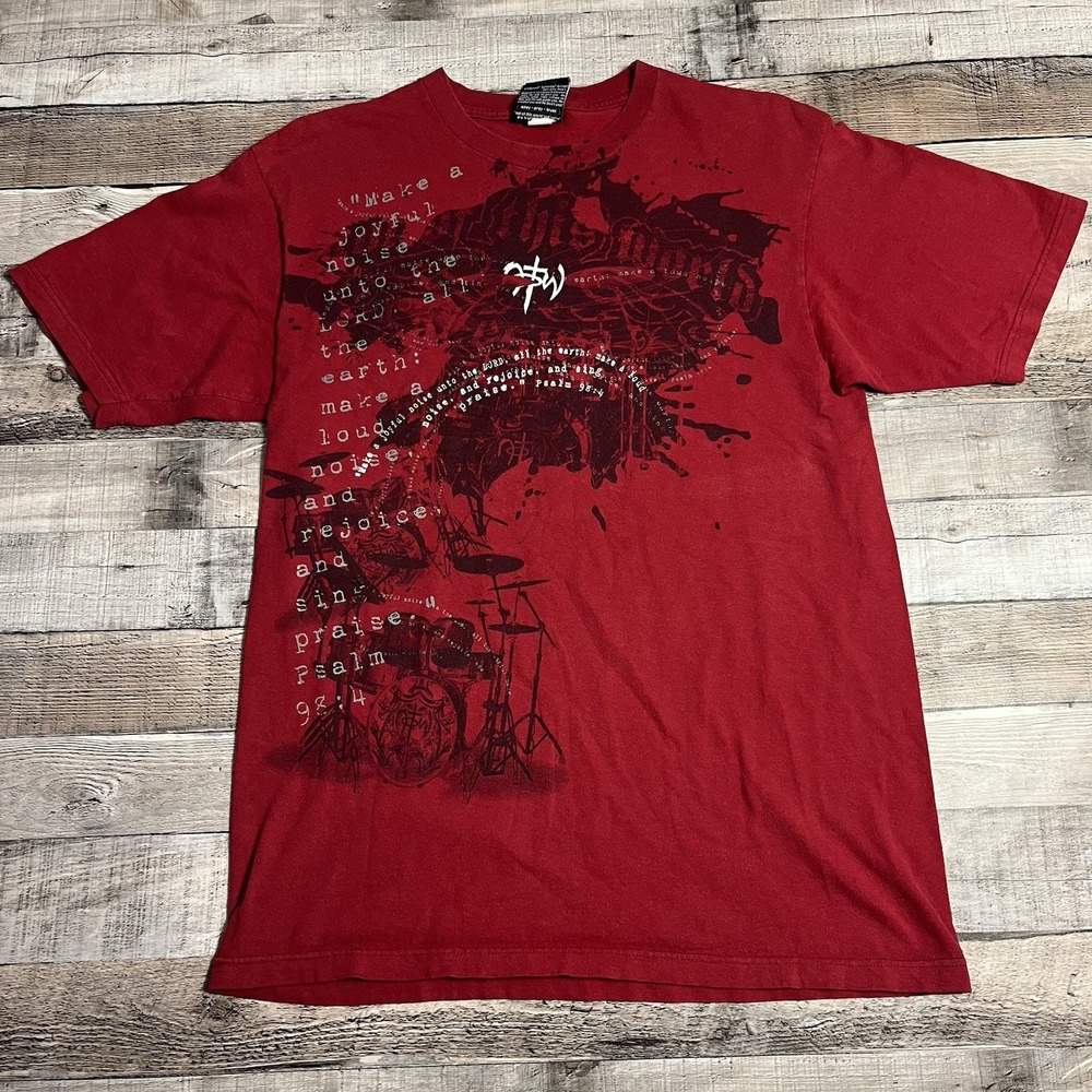 Not Of This World Shirt Size Medium Red Y2K Religious Jesus Tee
